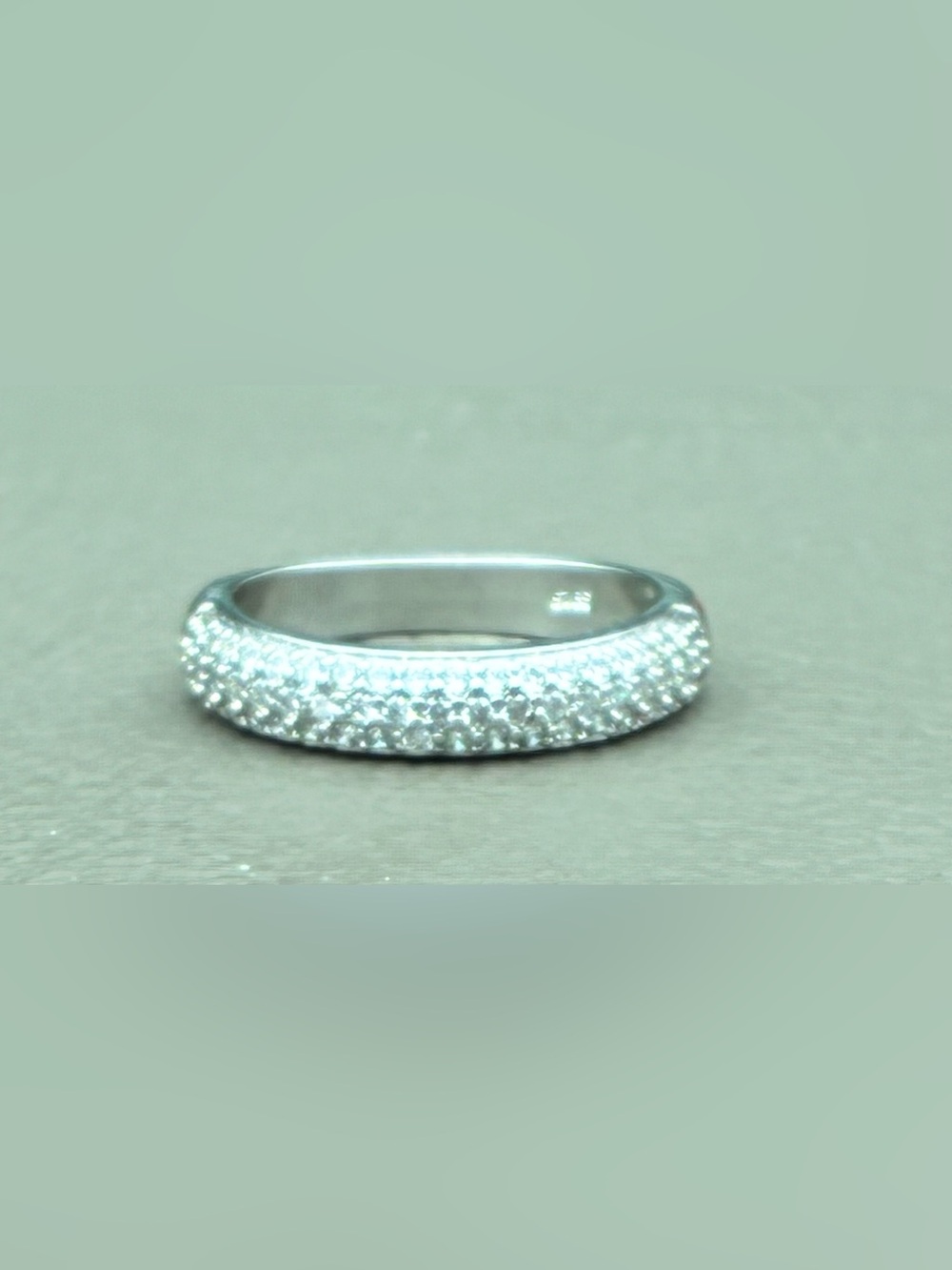 Silver Pavé Crystal Band Ring in Silver